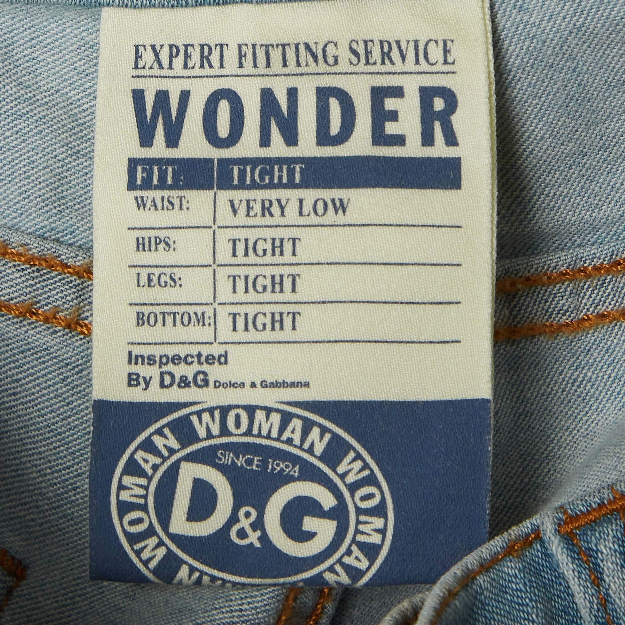 D.D.G. Jeans a vita bassa a vita stretta in denim lavato blu S.D.G. in vendita 1