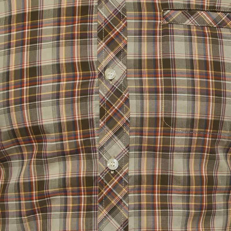 D&G Brad Camisa de manga larga con botones delanteros de algodón a cuadros multicolor S Marrón en venta