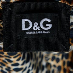 D&G Brown Animal Printed Cotton Shift Dress M
