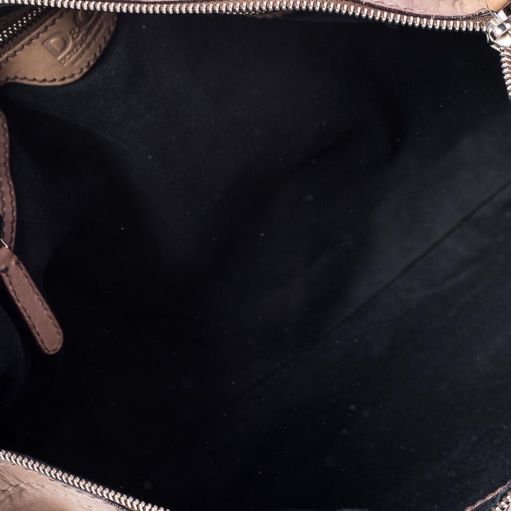 D&G Brown Leather Mindy Boston Bag In Good Condition In Dubai, Al Qouz 2