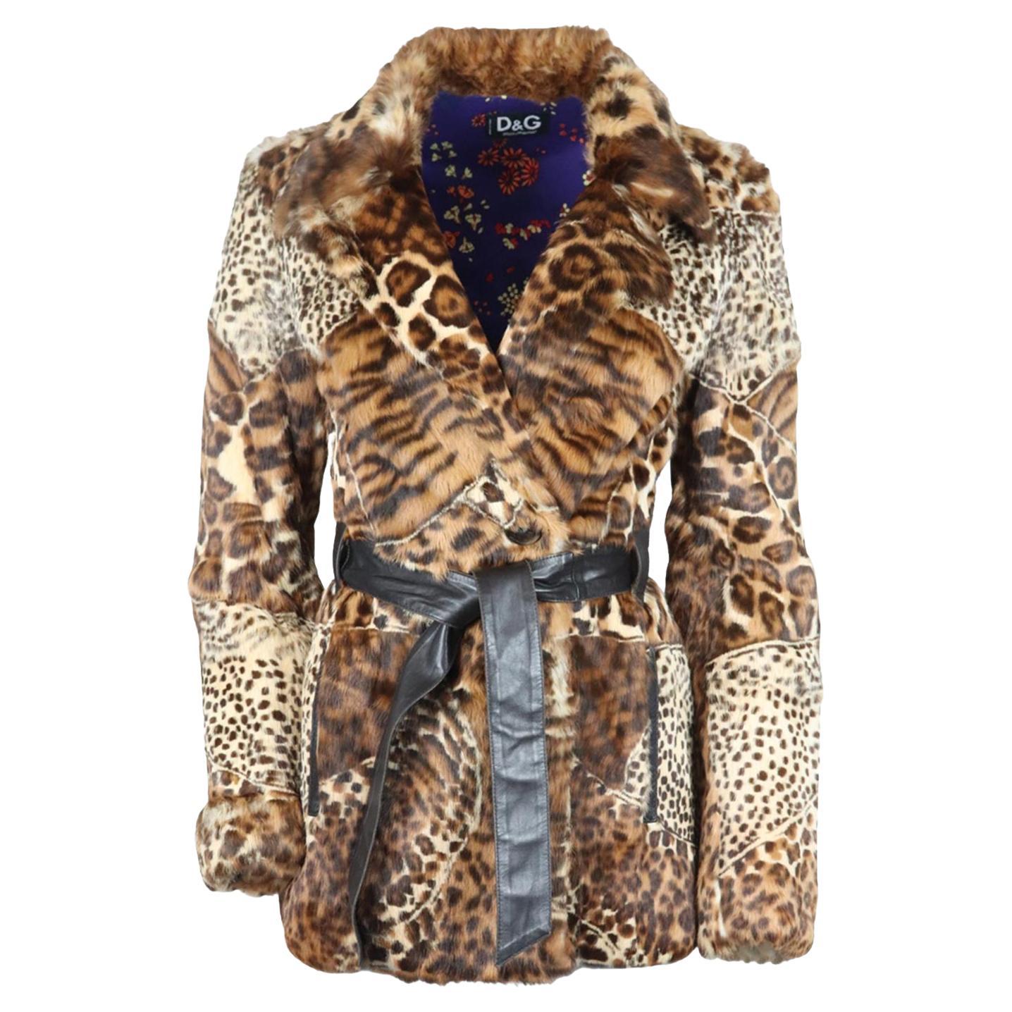 Dolce and Gabbana Vintage D&G Distressed Sheepskin Shearling Coat For ...