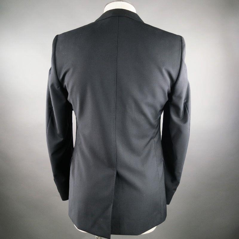 D&G by DOLCE & GABBANA 36 R Black Solid Wool Notch Lapel Sport Coat In Excellent Condition For Sale In San Francisco, CA