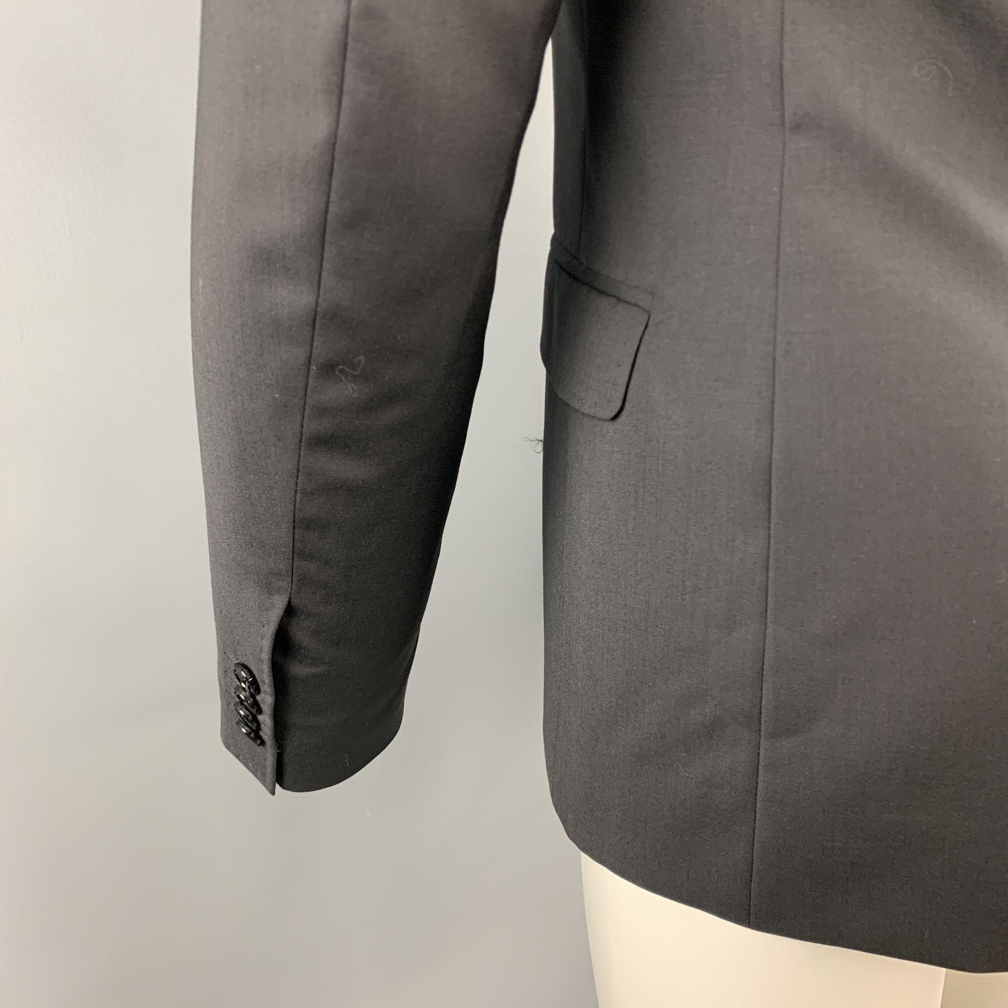 D&G by DOLCE & GABBANA 36 R Black Solid Wool Notch Lapel Sport Coat In New Condition In San Francisco, CA