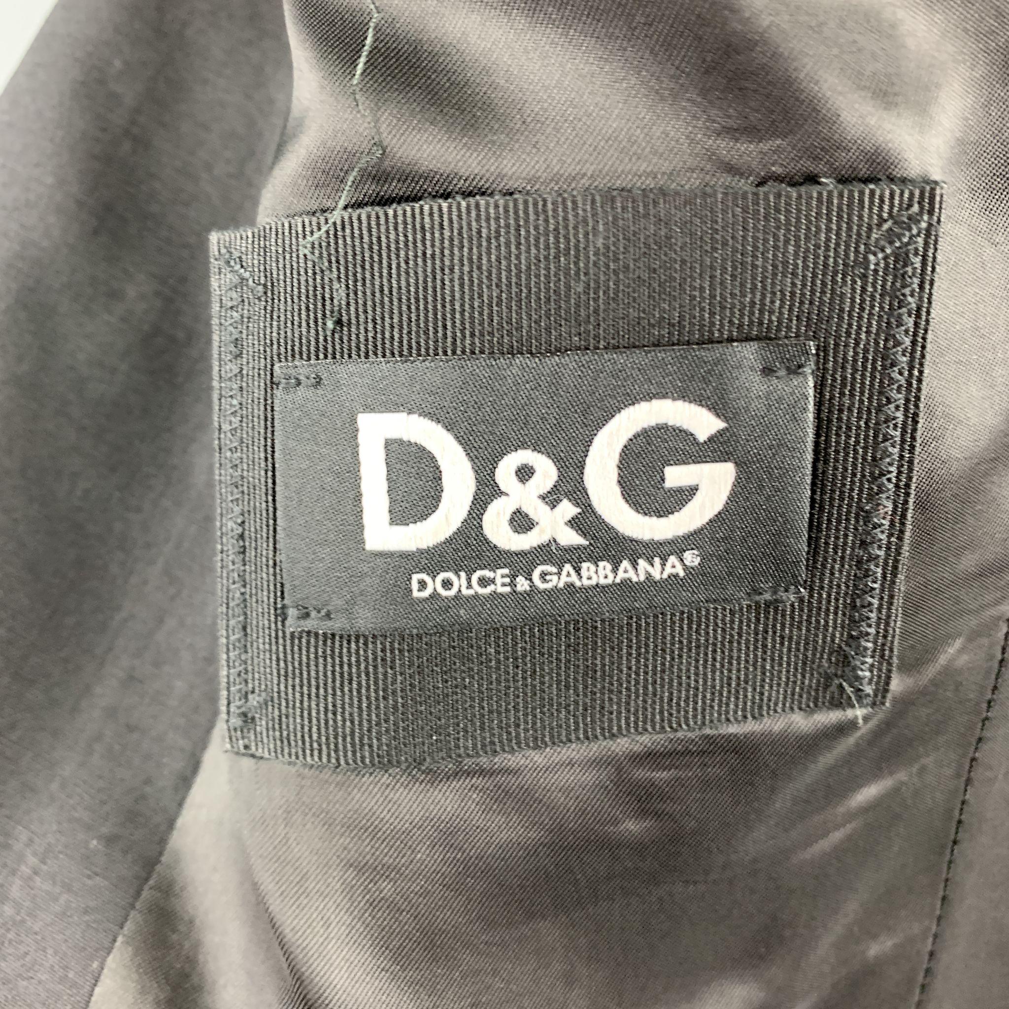 Men's D&G by DOLCE & GABBANA 36 R Black Solid Wool Notch Lapel Sport Coat