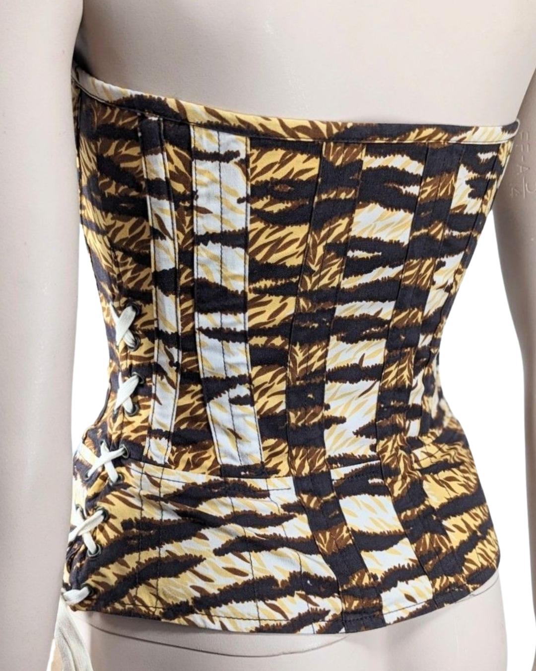 D&G by Dolce & Gabbana Animal Print Bustier For Sale 7