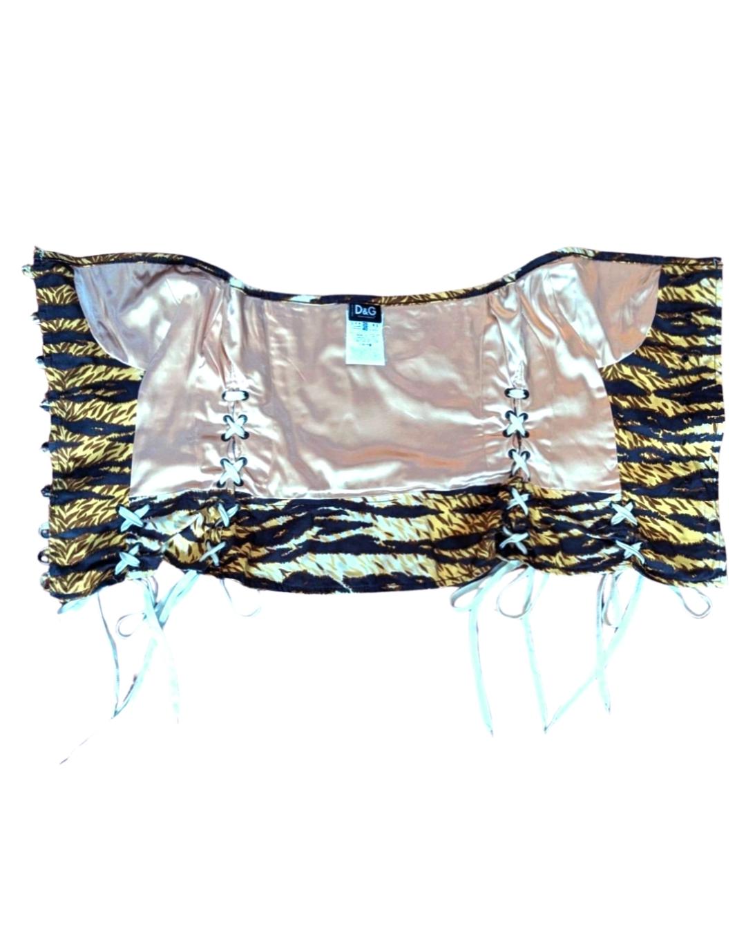 D&G by Dolce & Gabbana Animal Print Bustier For Sale 8