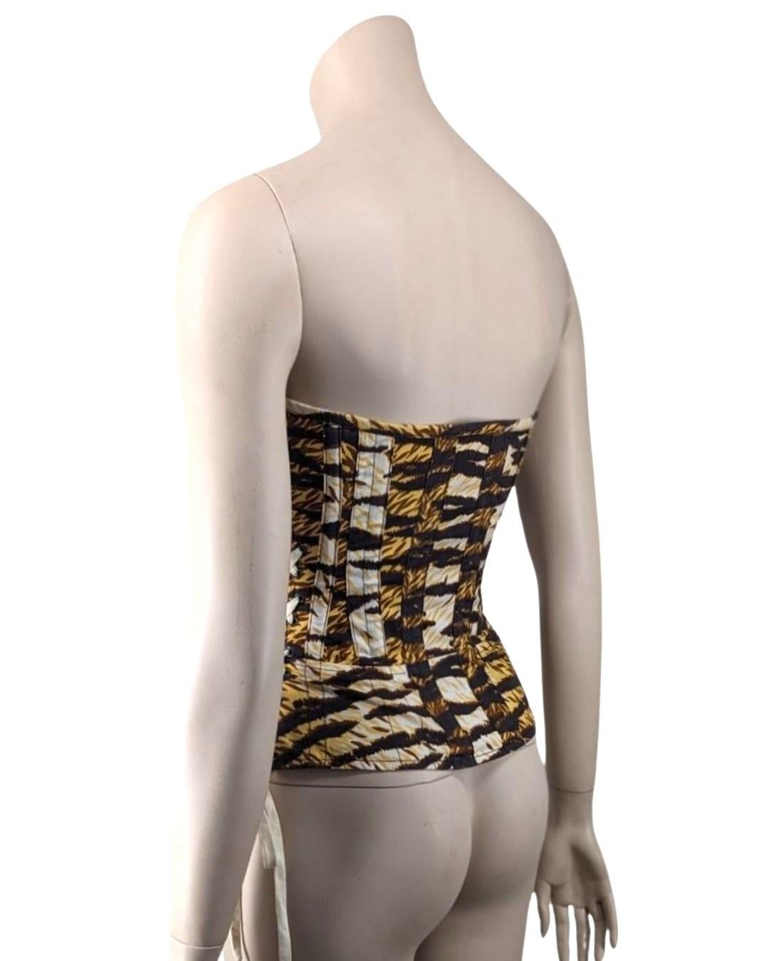 D&G by Dolce & Gabbana Animal Print Bustier In Excellent Condition For Sale In GOUVIEUX, FR
