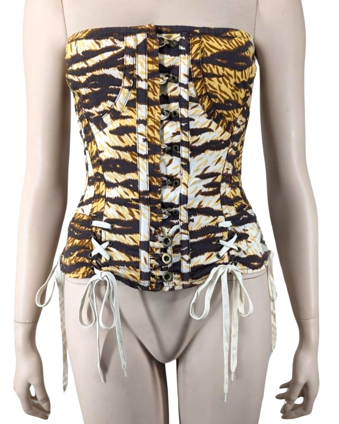 D&G by Dolce & Gabbana Animal Print Bustier For Sale 2