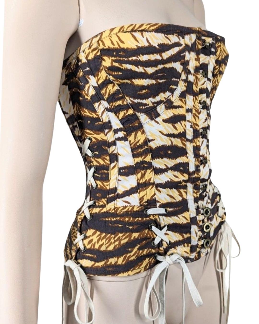 D&G by Dolce & Gabbana Animal Print Bustier For Sale 3