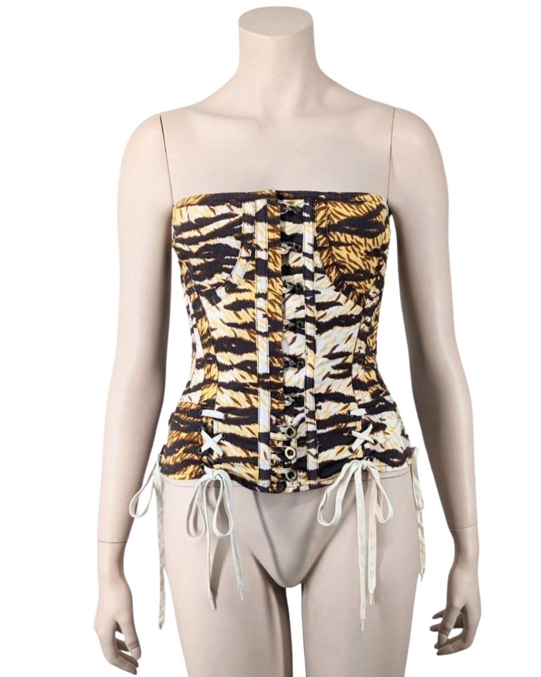 D&G by Dolce & Gabbana Animal Print Bustier For Sale 4