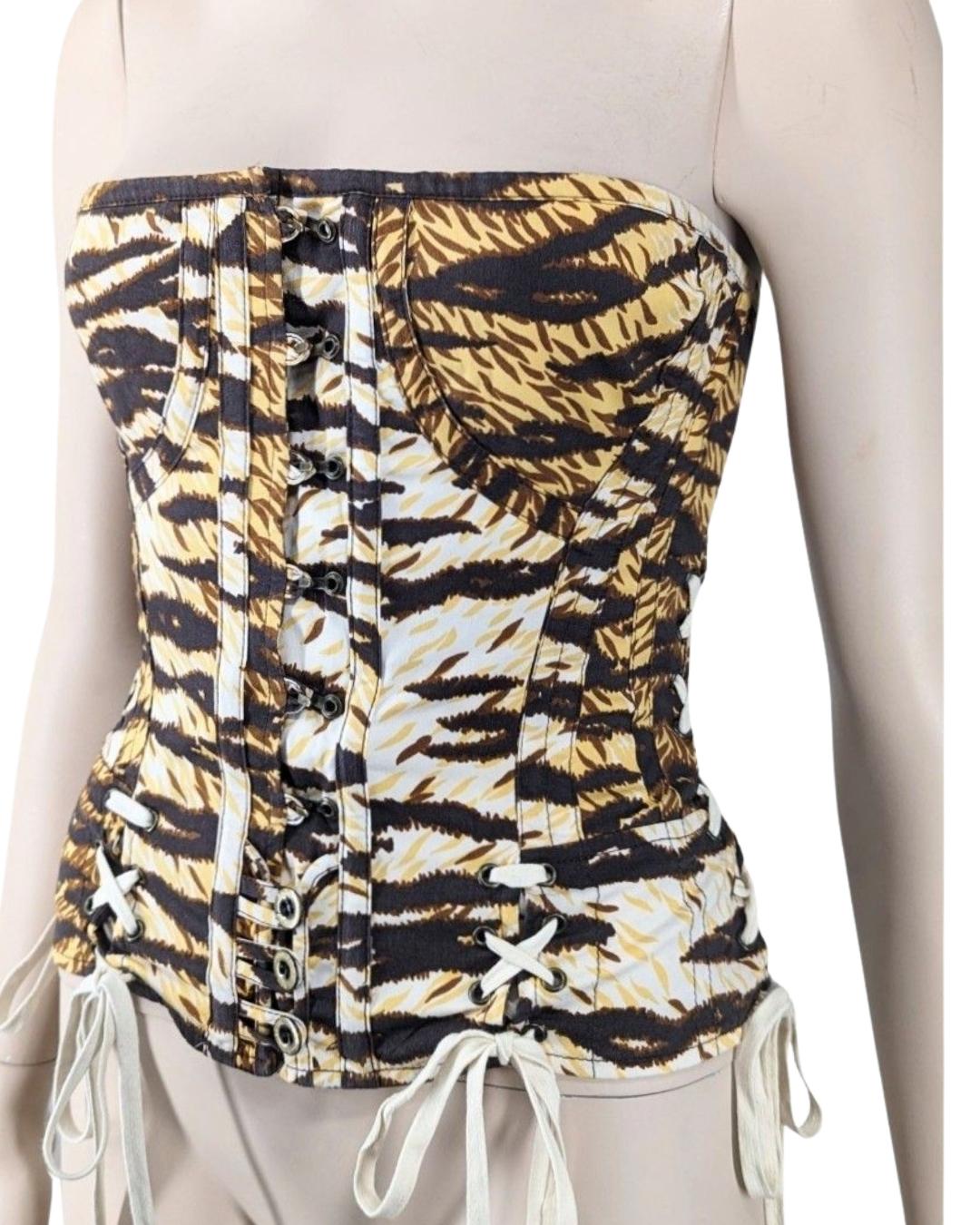 D&G by Dolce & Gabbana Animal Print Bustier For Sale 5