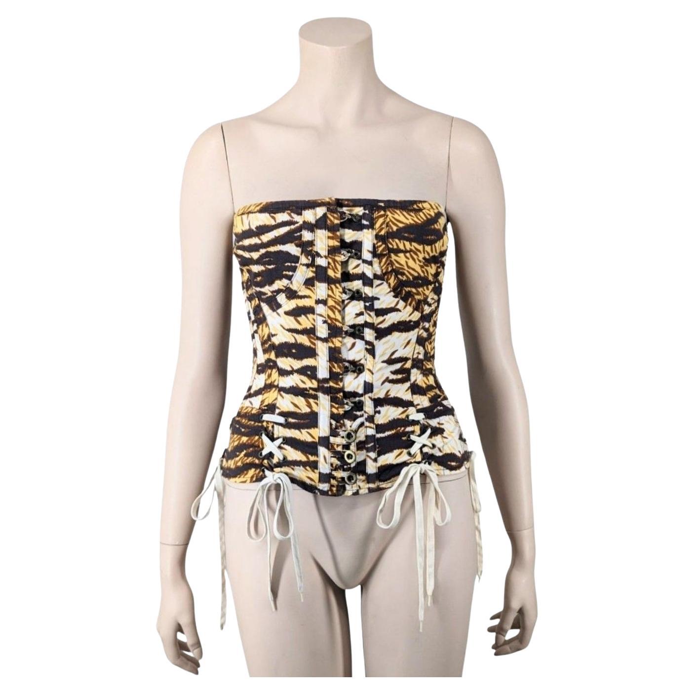 D&G by Dolce & Gabbana Animal Print Bustier For Sale