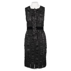 D&G by Dolce & Gabbana Robe de cocktail froncée en soie noire, vers le milieu des années 2000.