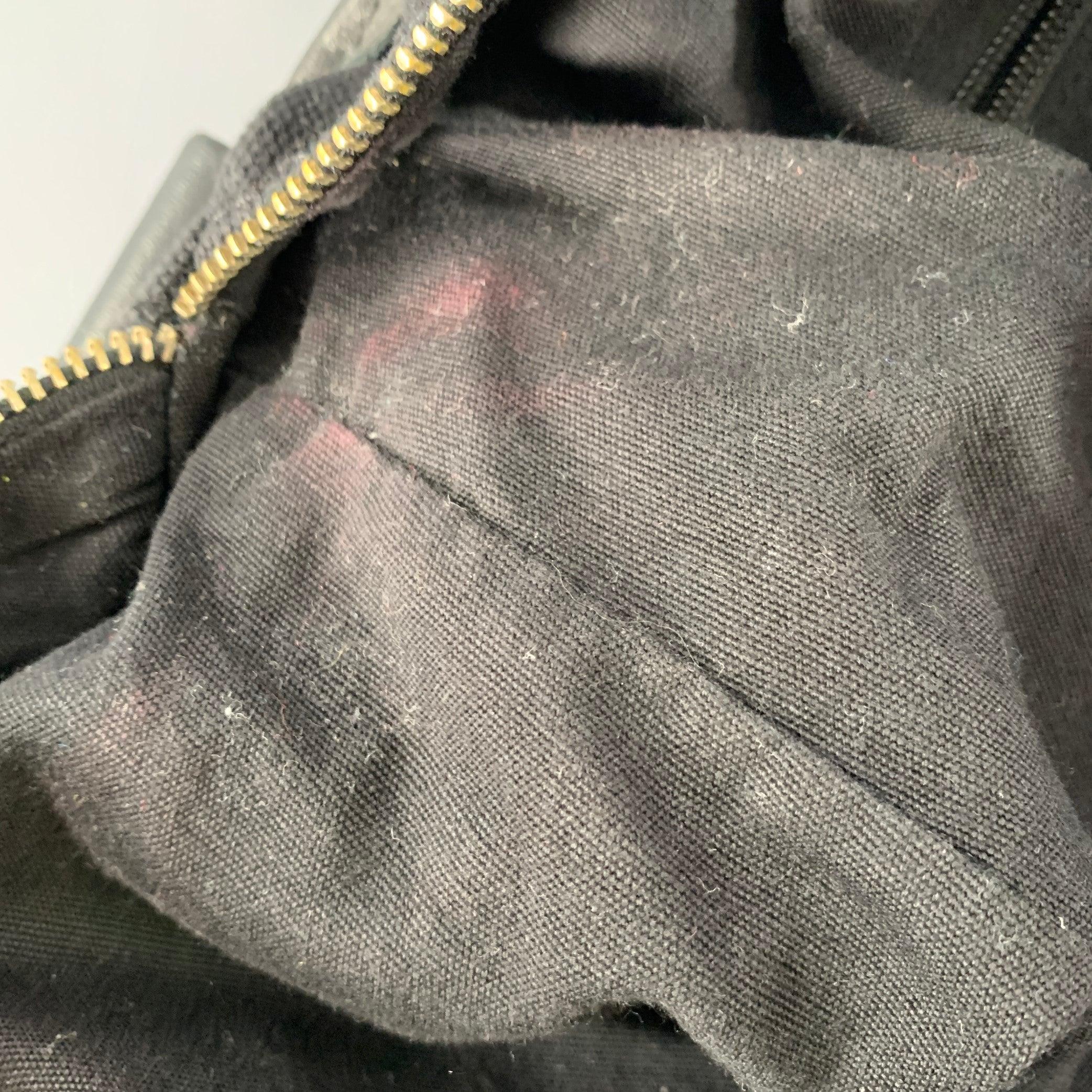 D&G by DOLCE & GABBANA Black Silver Canvas Leather Tote Handbag For Sale 4