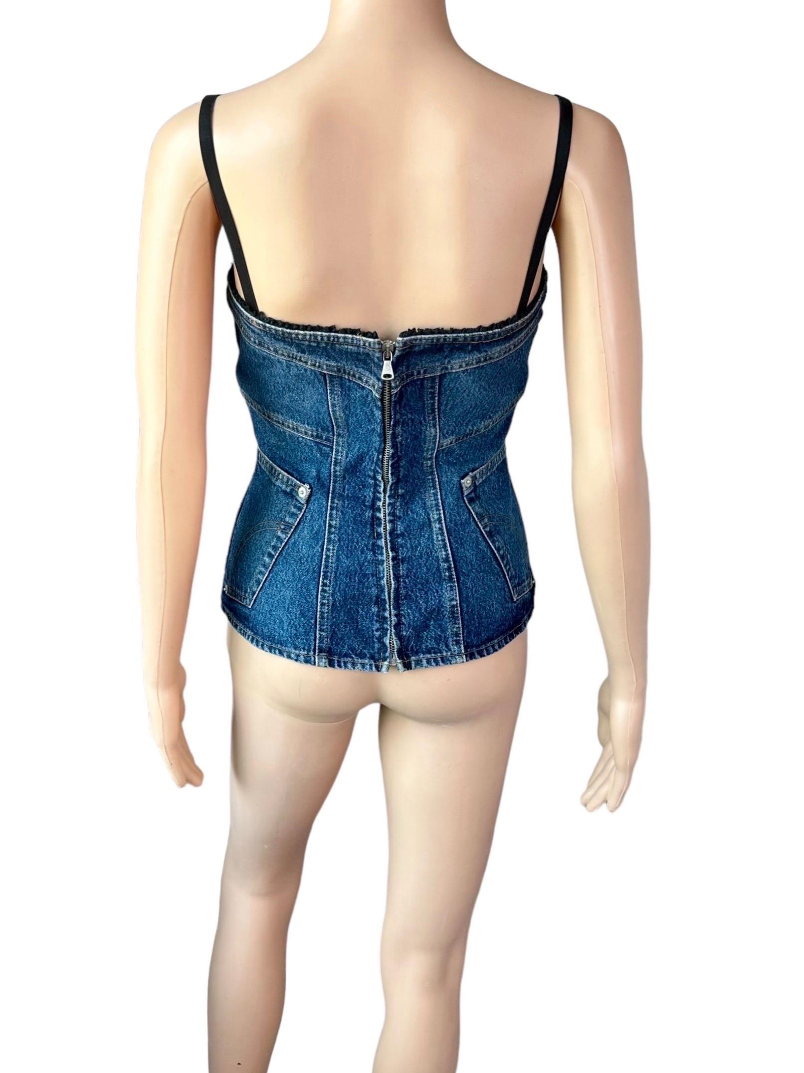 D&G by Dolce & Gabbana Corset Denim Bon état - En vente à Naples, FL