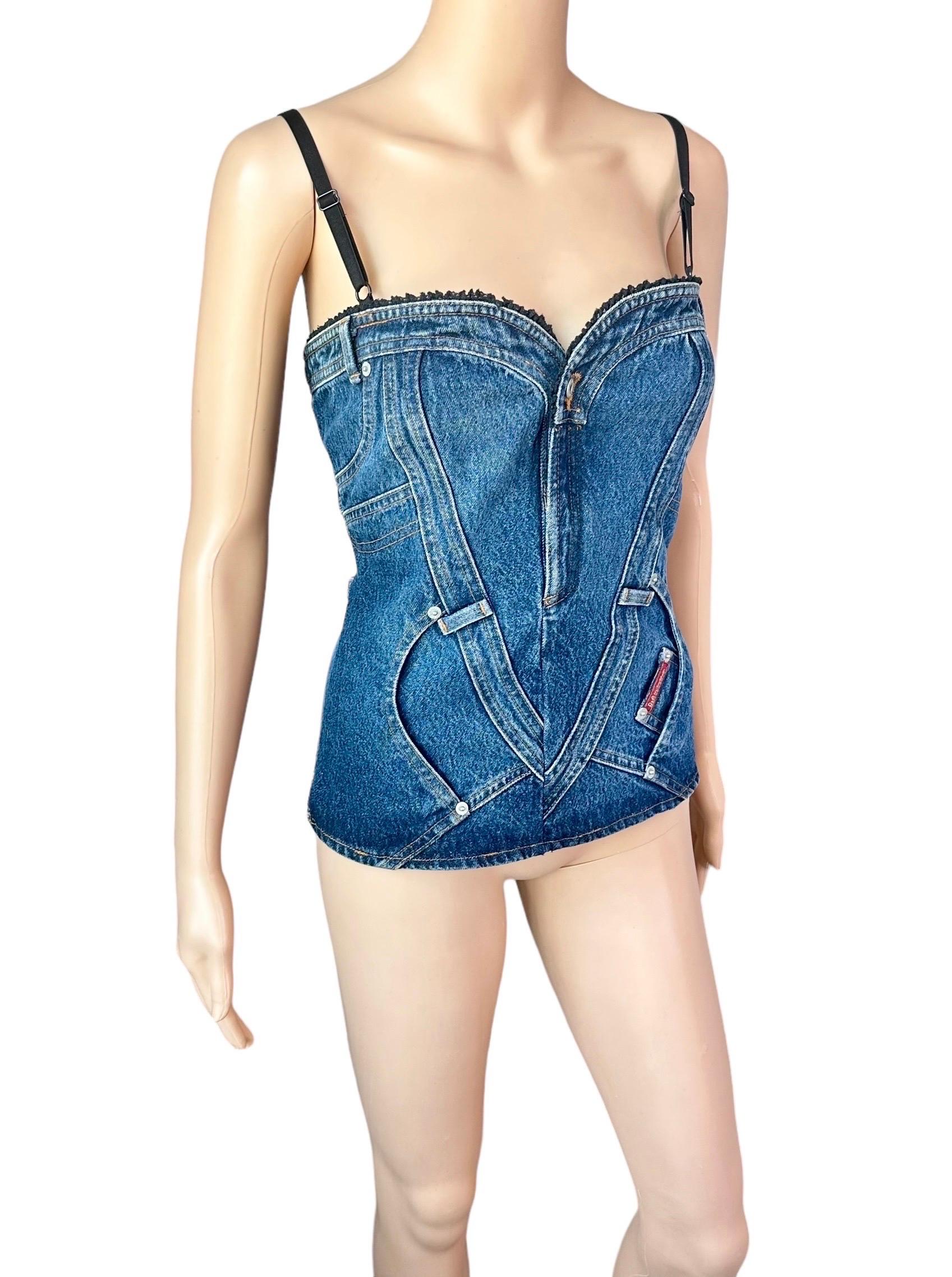 D&G by Dolce & Gabbana Corset Denim Pour femmes en vente