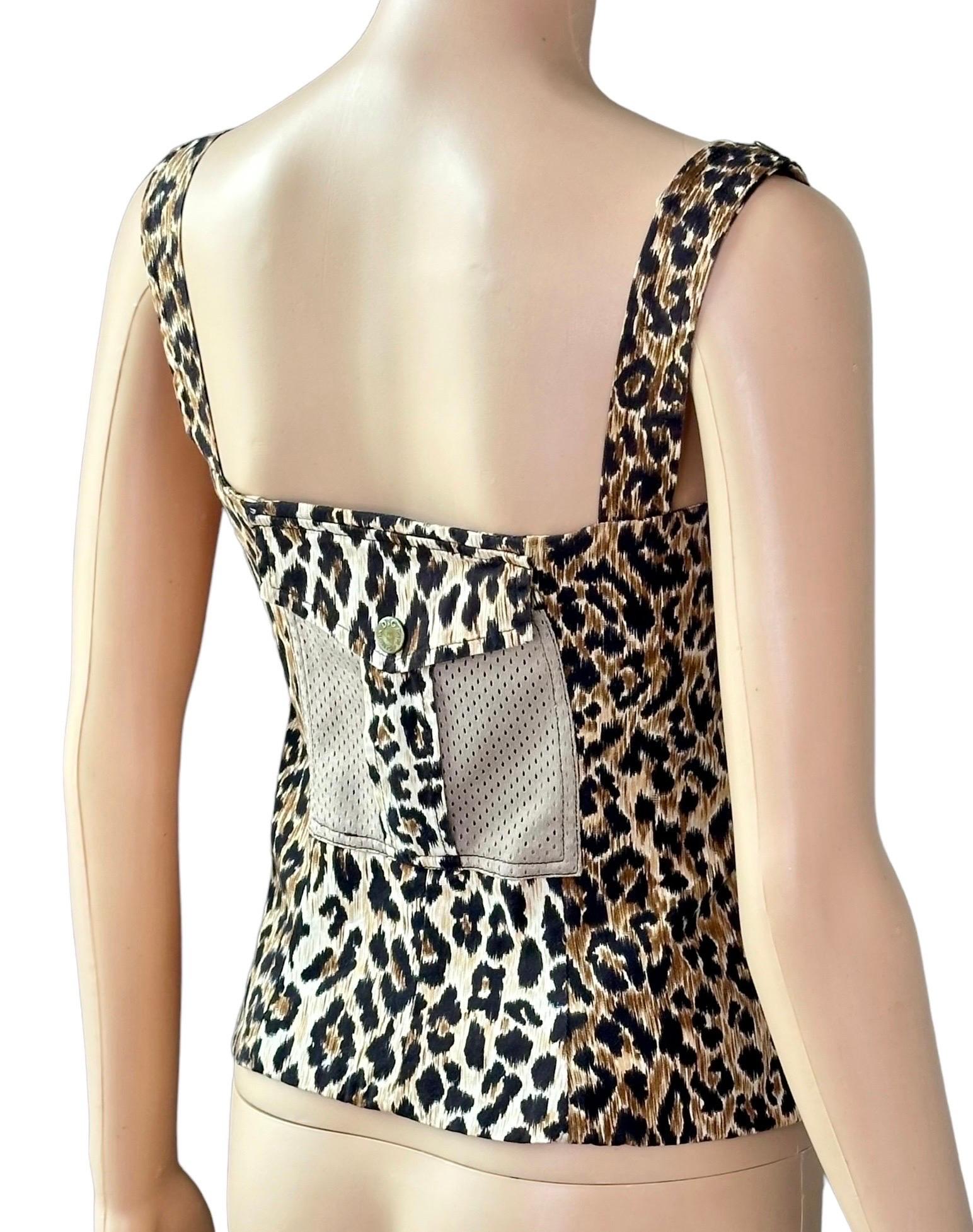 D&G by Dolce & Gabbana Corsé de encaje Top con estampado de leopardo en venta 3