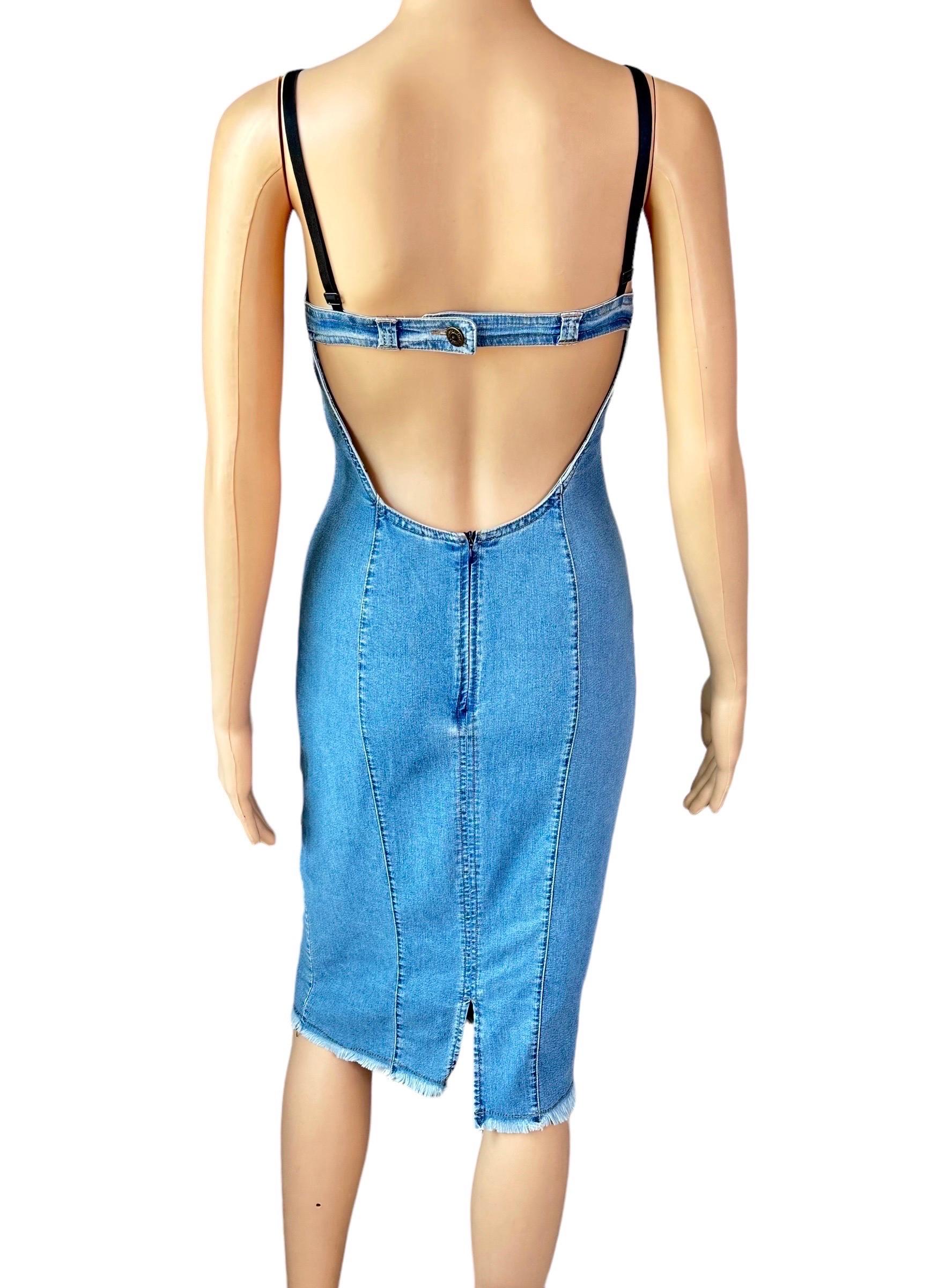 D&G by Dolce & Gabbana Denim Bodycon Dress In Excellent Condition For Sale In Naples, FL