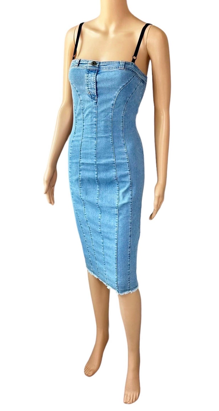 d&g denim dress by Dolce and Gabbana Bodycon For Sale at 1stDibs eye fastening Women's Vintage Denim DressesLoose Long