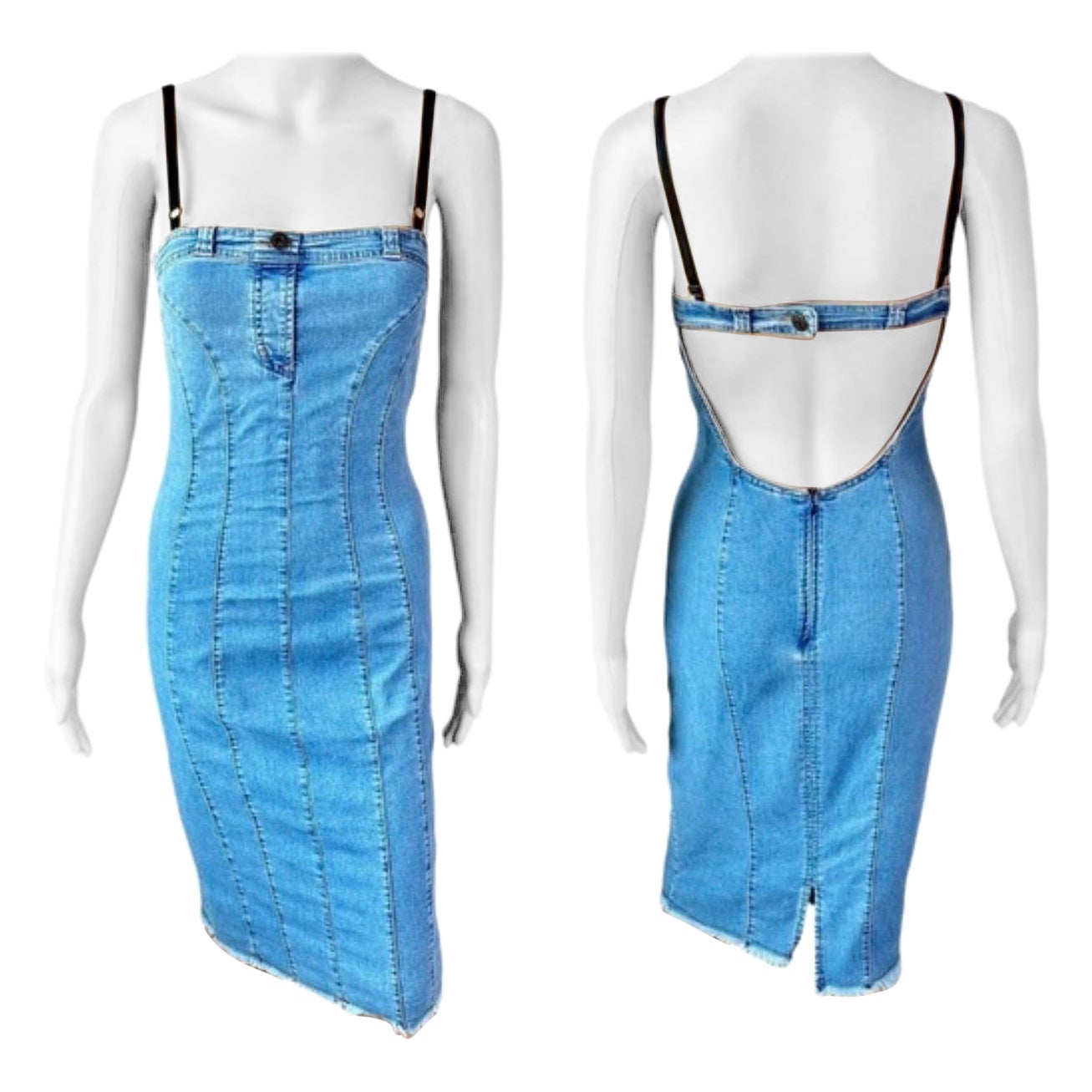 D&G by Dolce & Gabbana Denim-Bodycon-Kleid aus Denim im Angebot