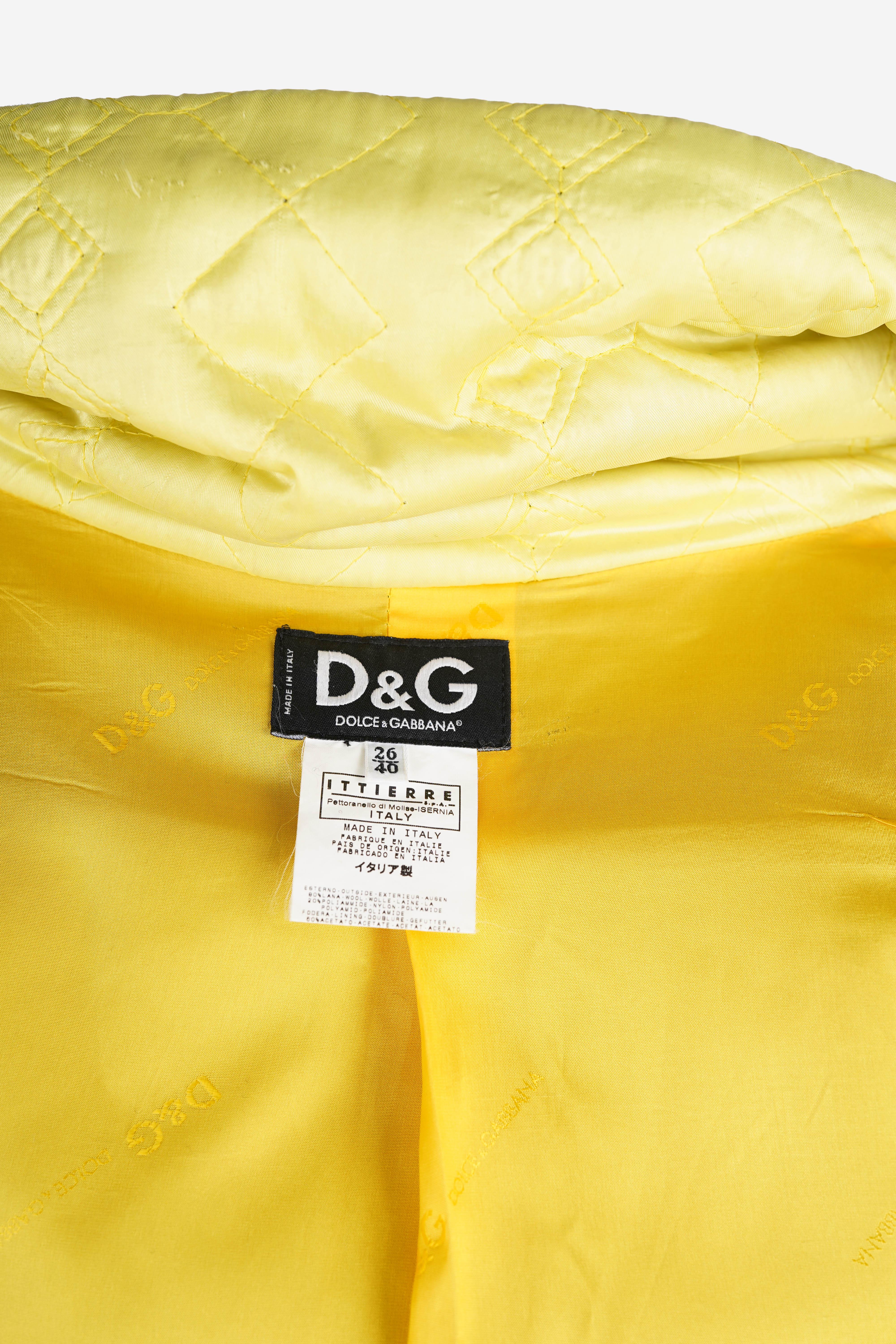 D&G by Dolce & Gabbana F/W 2003 Black Wool Snap Button Closure Coat For Sale 6