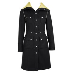 D&G by Dolce & Gabbana F/W 2003 Black Wool Snap Button Closure Coat