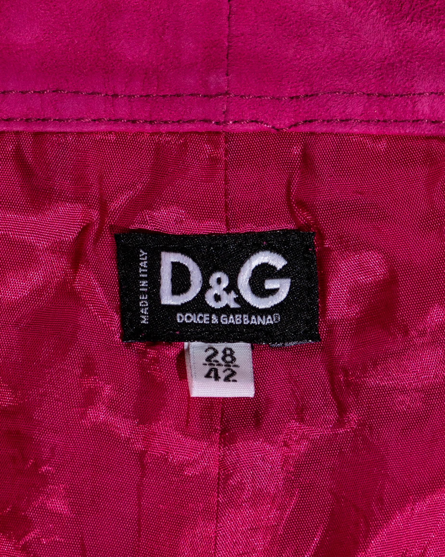 D&G by Dolce & Gabbana pink suede pants with crystals, c. 1998-1999 5