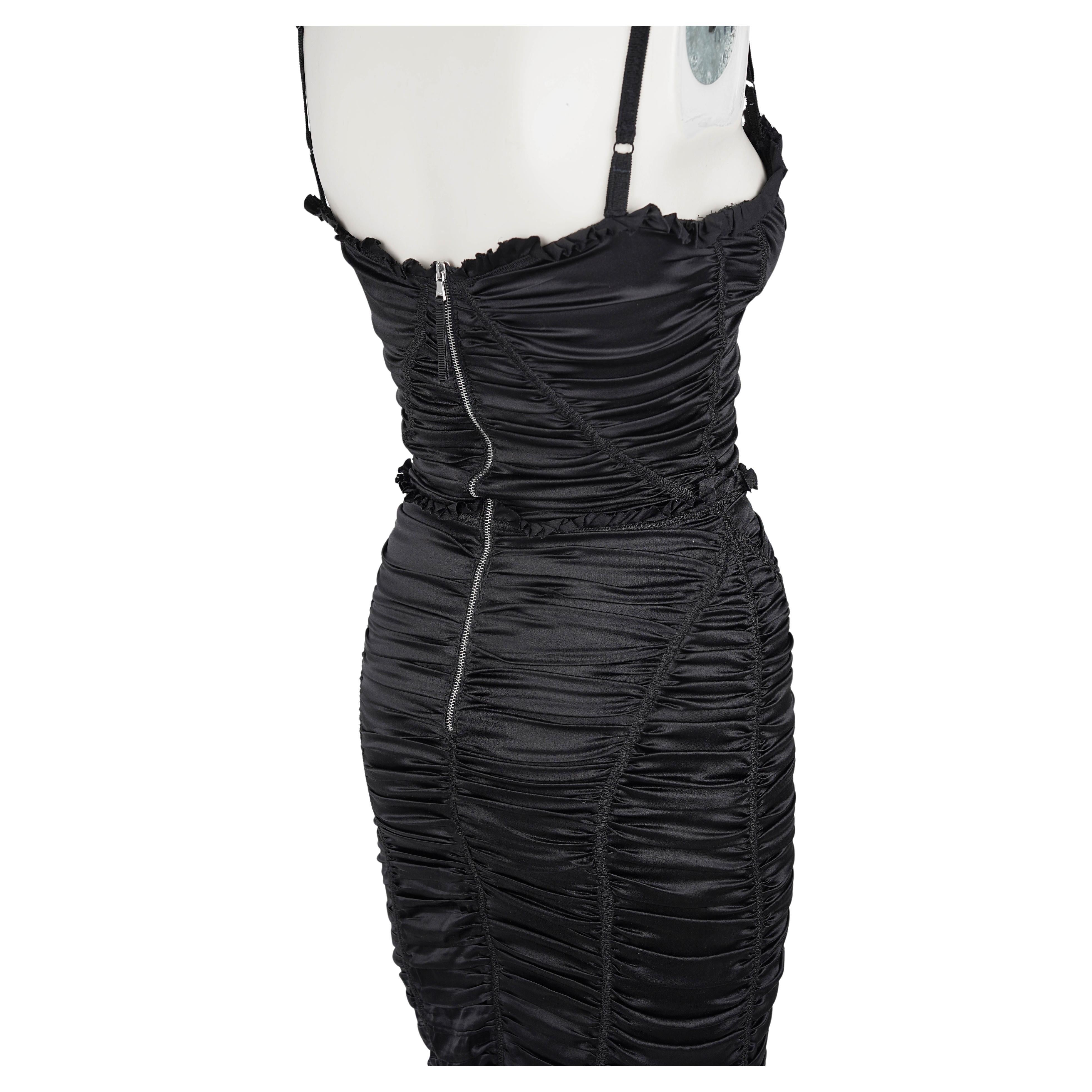 D&G by Dolce & Gabbana Gerafftes Bustierkleid aus Seide - Bezug auf den Laufsteg S/S 2001 im Angebot 3