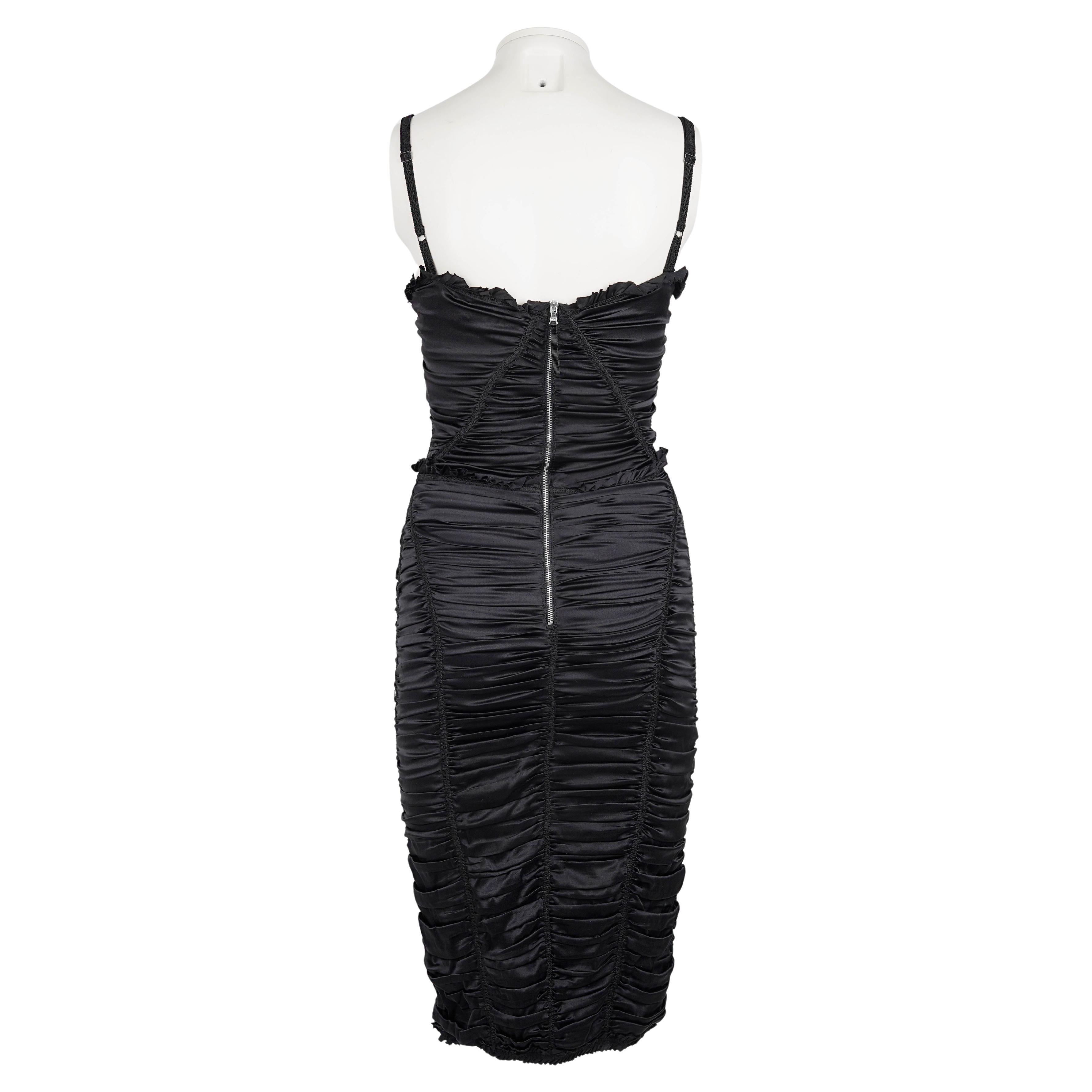 D&G by Dolce & Gabbana Gerafftes Bustierkleid aus Seide - Bezug auf den Laufsteg S/S 2001 im Angebot 4