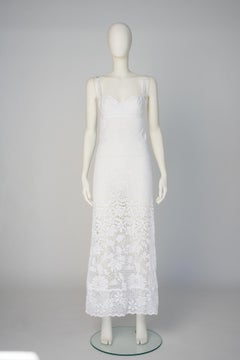 D&G By Dolce & Gabbana Sheer Crocheted Cotton & Built-In Bra Maxi Dress, SS2006