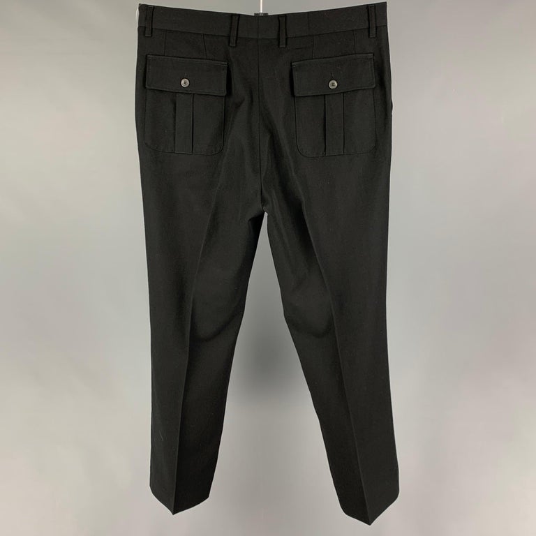 Dolce & Gabbana Black Wool Dress Slim Formal Pants