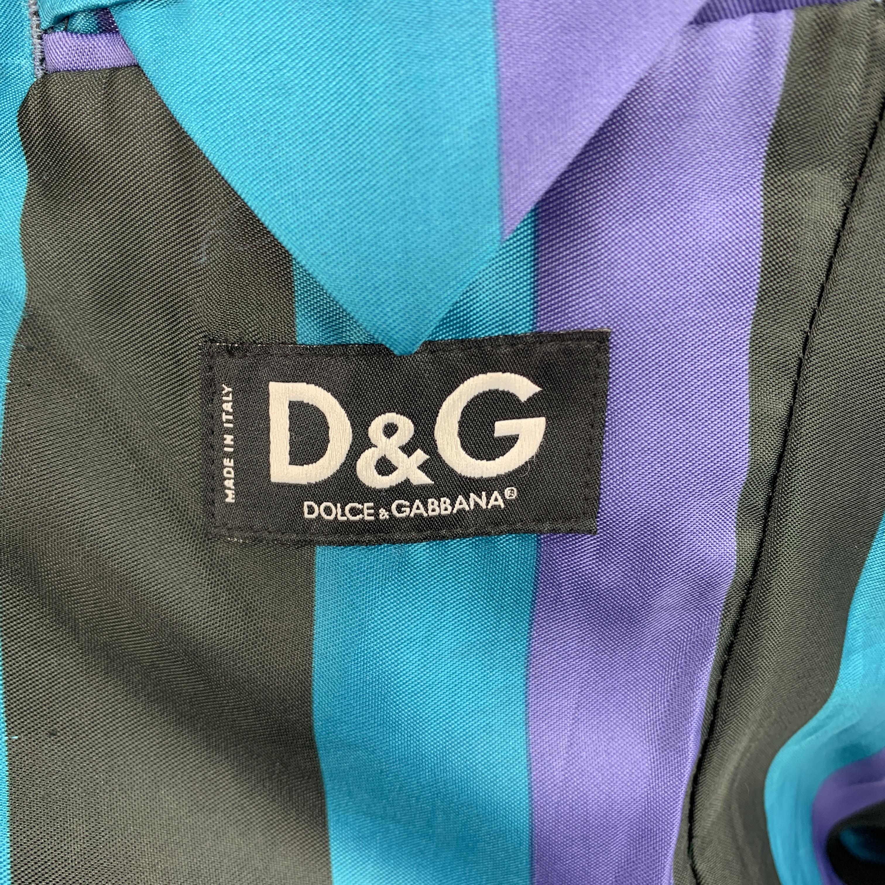 Men's D&G by DOLCE & GABBANA Size 38 Black Velvet Peak Lapel Sport Coat