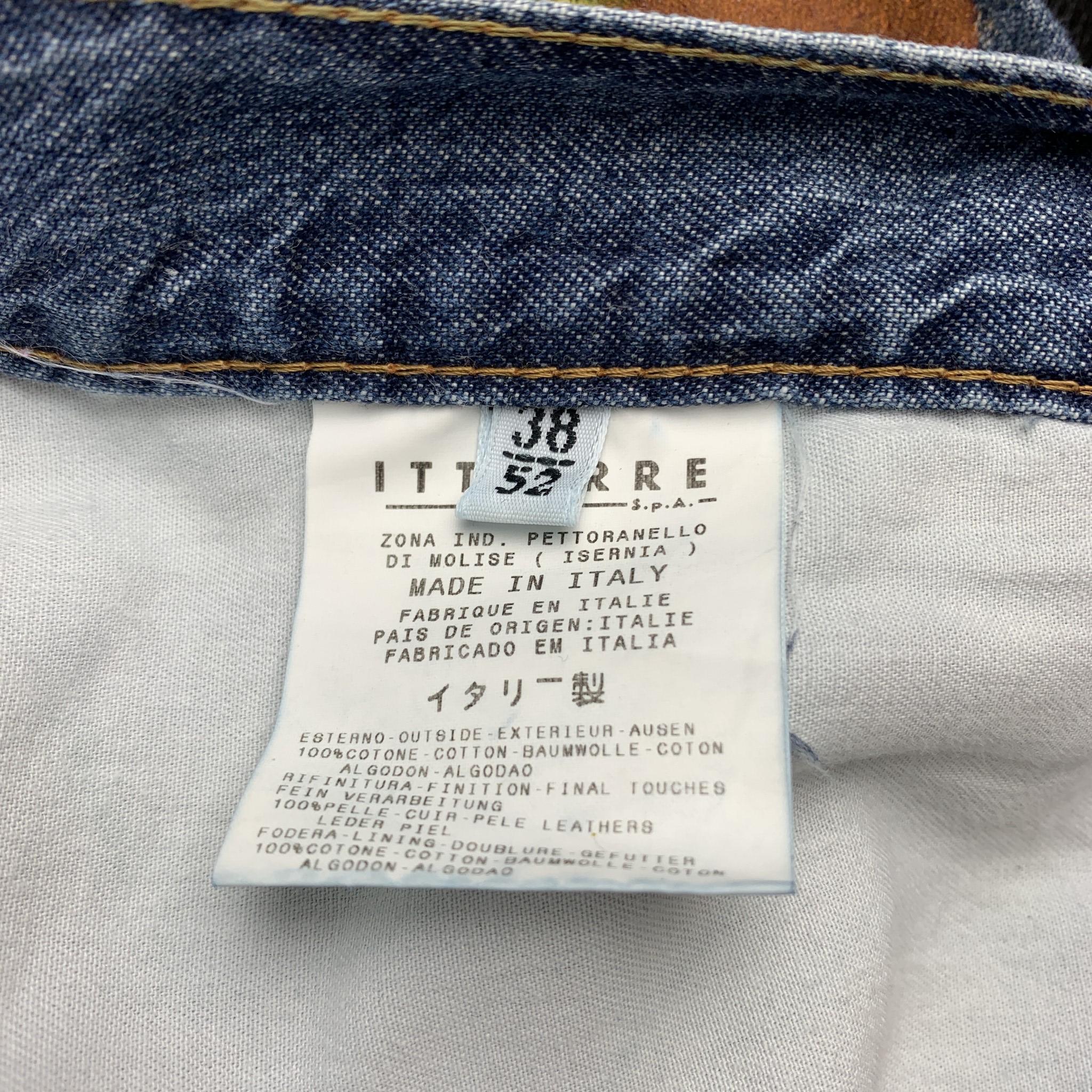 Gray D&G by DOLCE & GABBANA Size 38 Blue Applique Painted Denim Button Fly Jeans