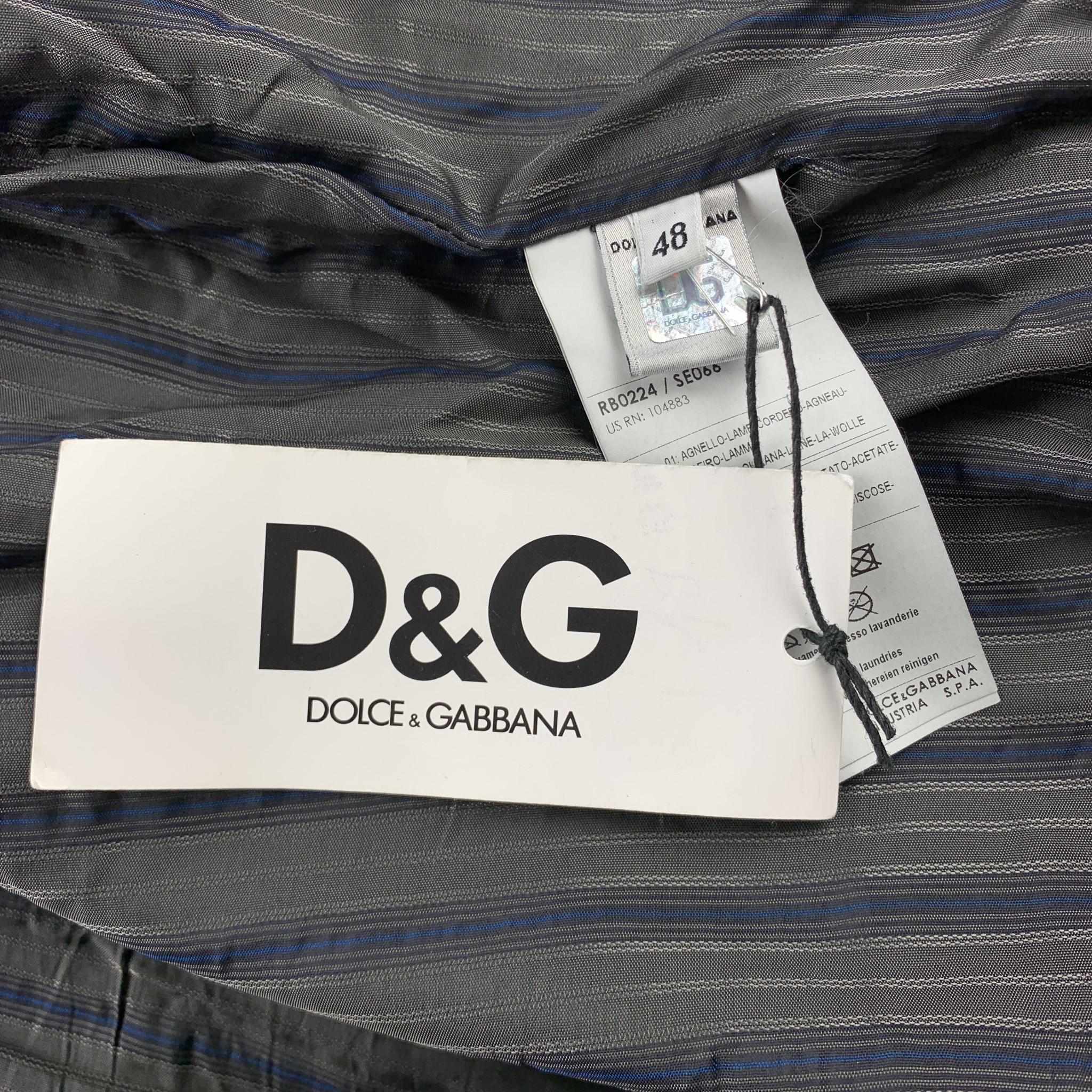 D&G by DOLCE & GABBANA Size 38 Grey Patchwork Leather Zip Up Jacket In Good Condition In San Francisco, CA