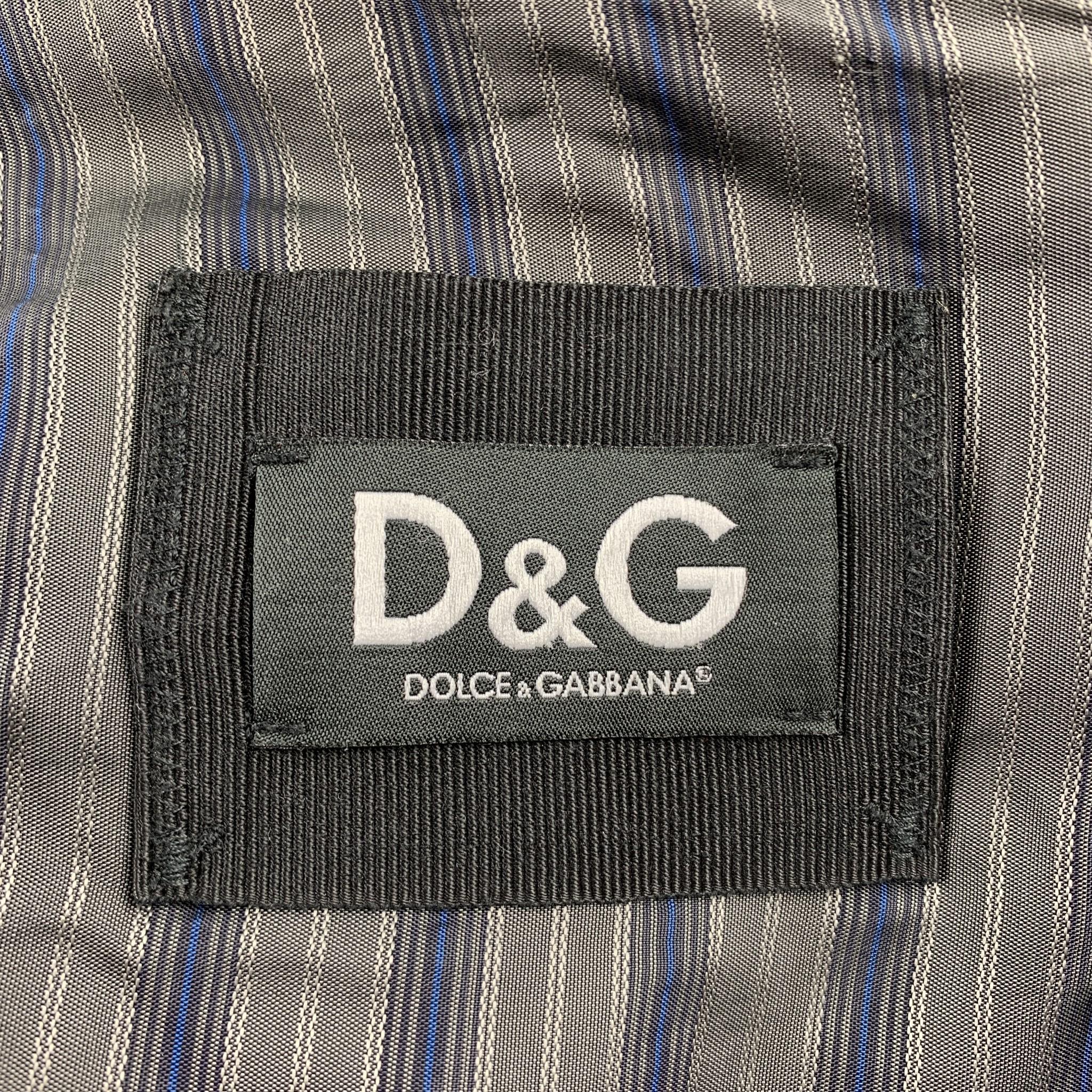 Men's D&G by DOLCE & GABBANA Size 38 Grey Patchwork Leather Zip Up Jacket