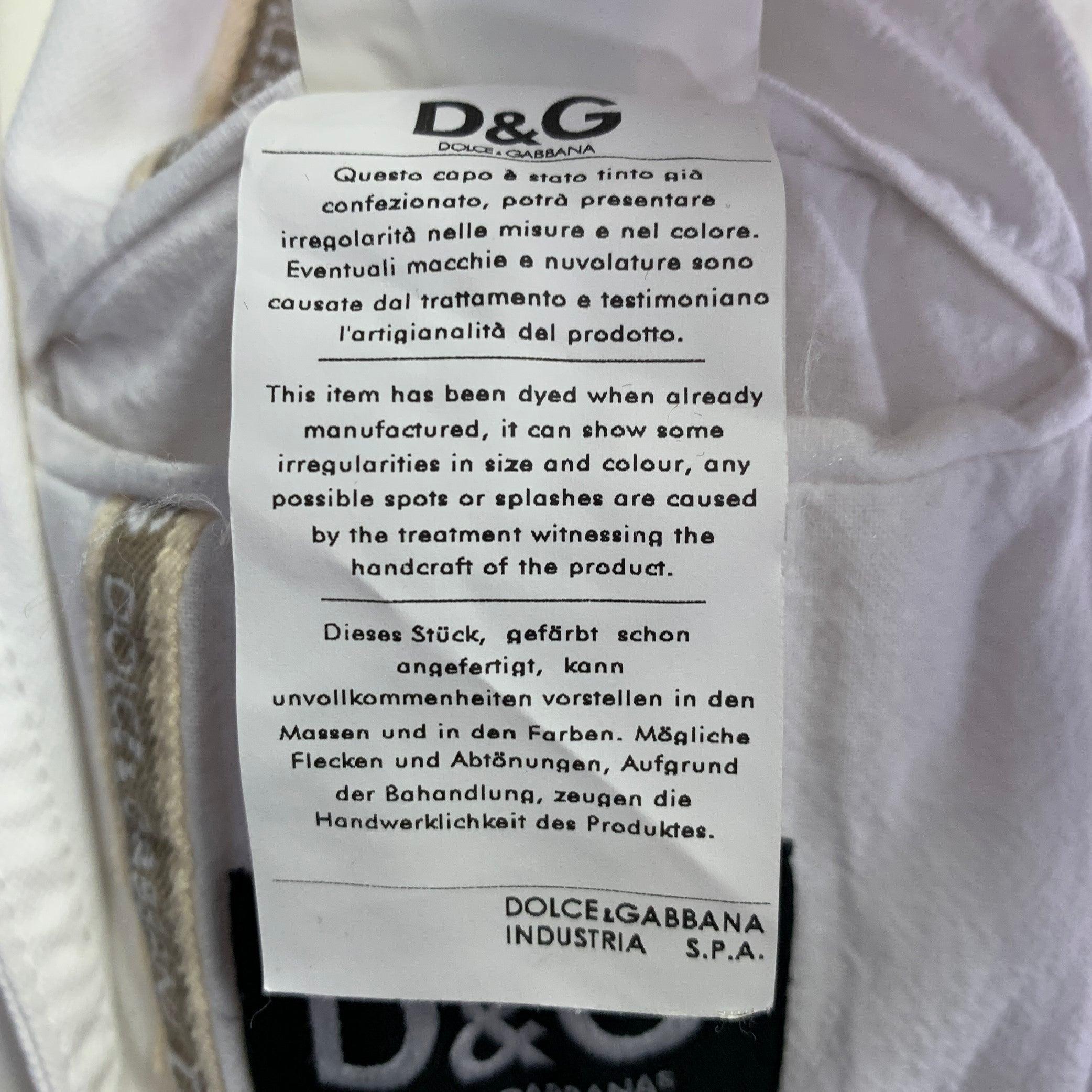 D&G by DOLCE & GABBANA Größe 38 Weiße Baumwolljacke mit Spitzenrevers aus Baumwolle im Angebot 5