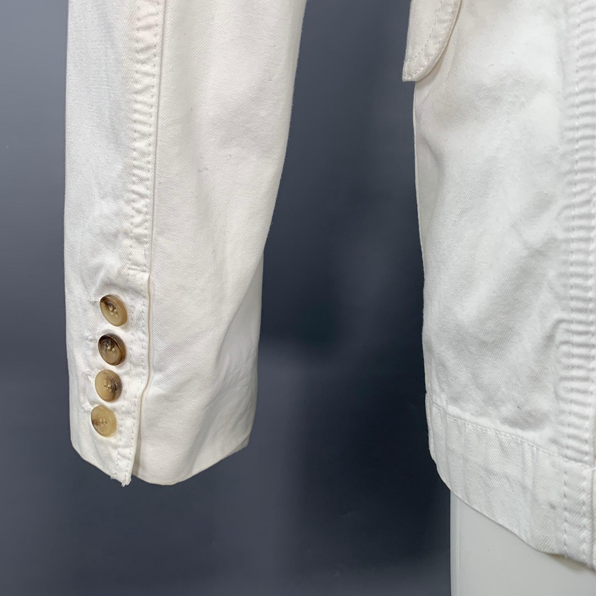 D&G by DOLCE & GABBANA Größe 38 Weiße Baumwolljacke mit Spitzenrevers aus Baumwolle im Zustand „Gut“ im Angebot in San Francisco, CA