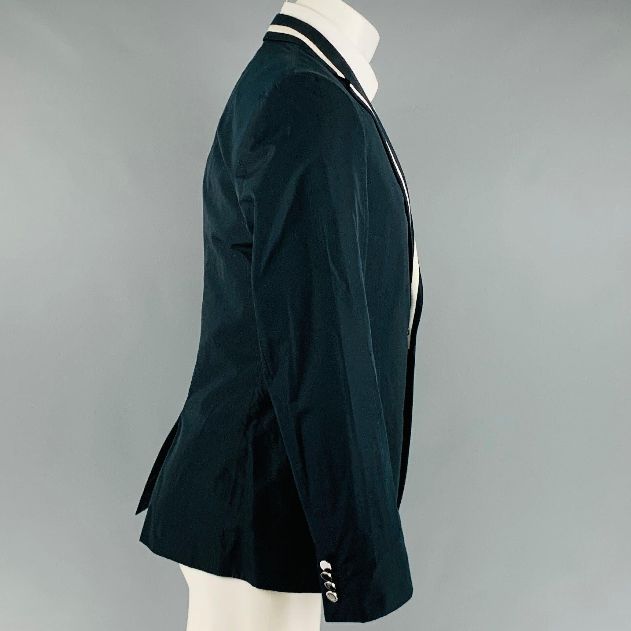 Men's D&G by DOLCE & GABBANA Size 40 Black White Solid Cotton Blend Sport Coat For Sale