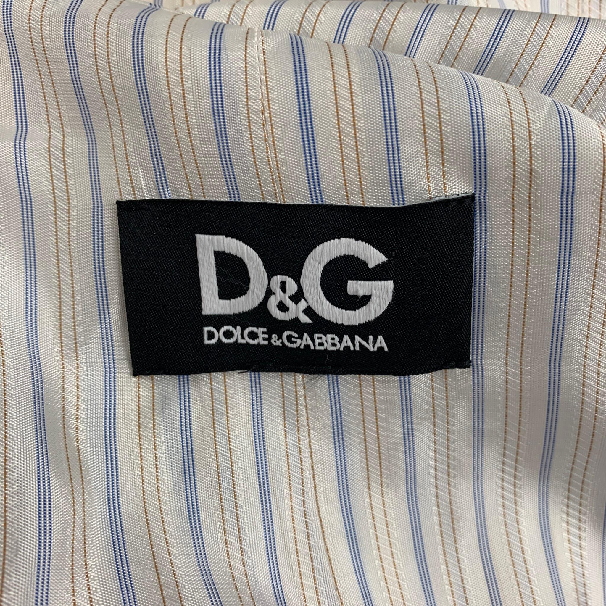D&G by DOLCE & GABBANA Size 40 Grey Cotton Linen Notch Lapel 3 Piece Suit 6