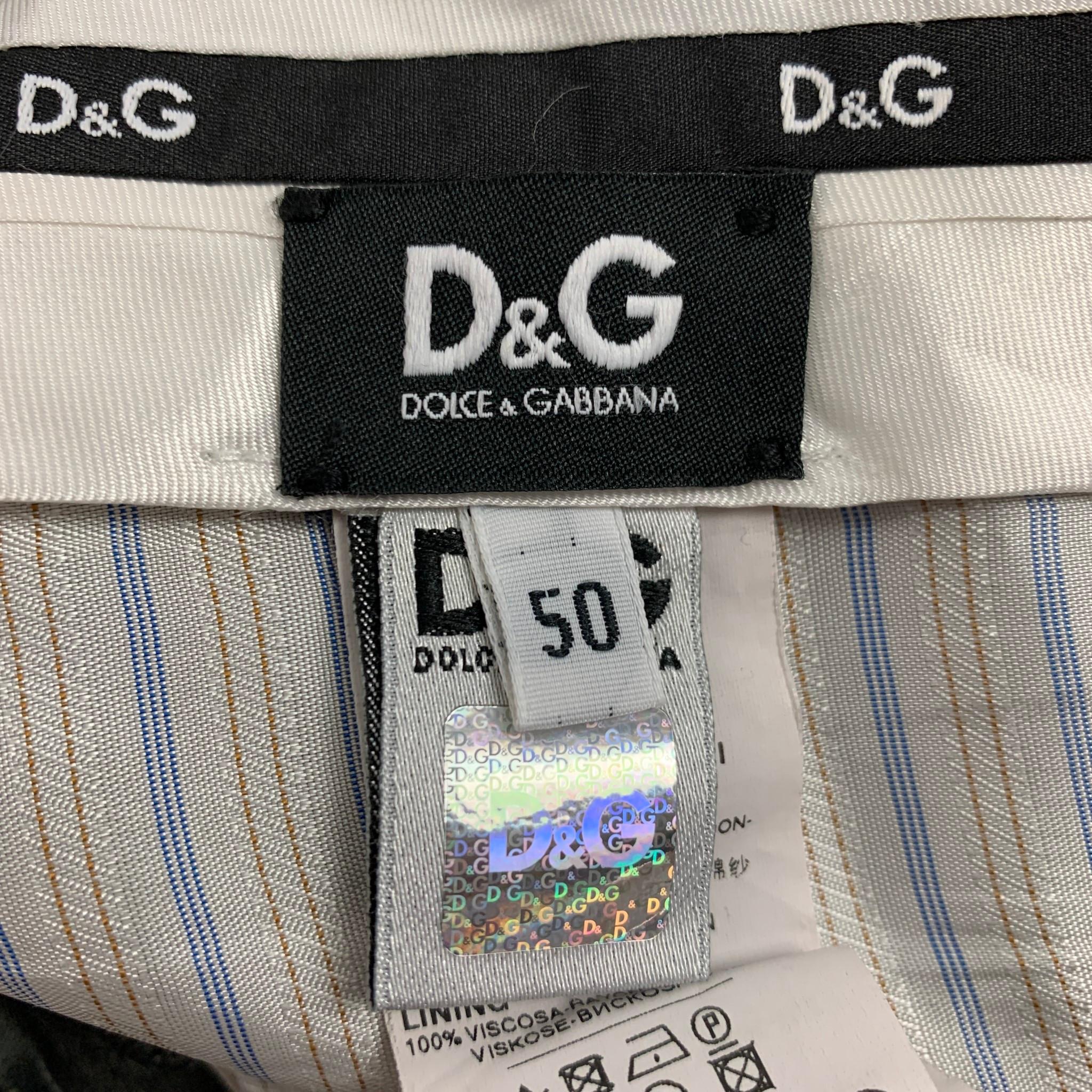 D&G by DOLCE & GABBANA Size 40 Grey Cotton Linen Notch Lapel 3 Piece Suit 7