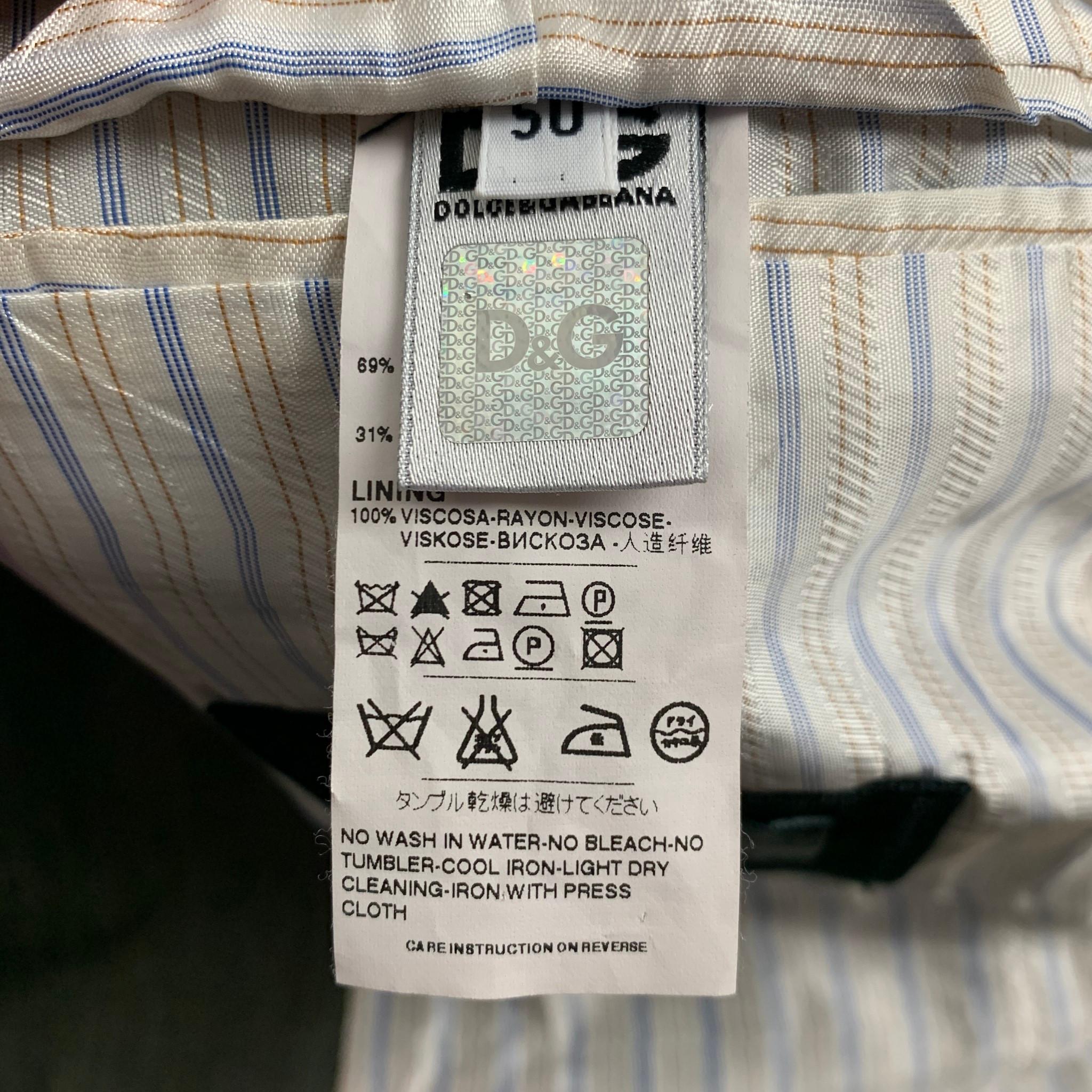 D&G by DOLCE & GABBANA Size 40 Grey Cotton Linen Notch Lapel 3 Piece Suit 8