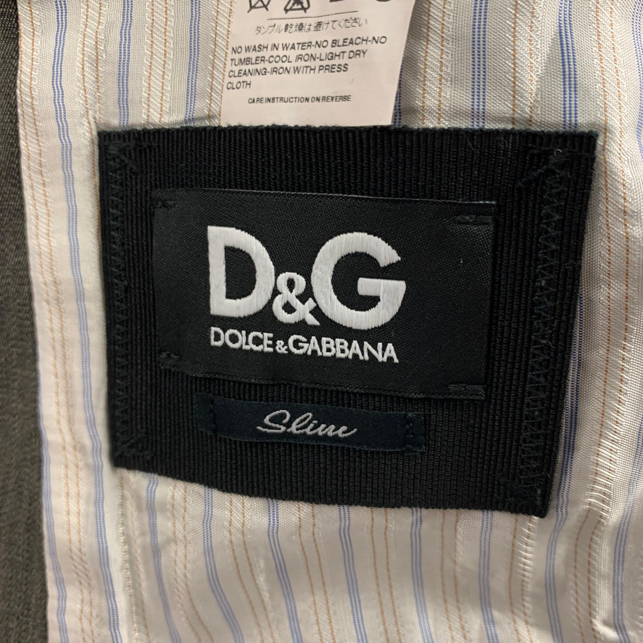 D&G by DOLCE & GABBANA Size 40 Grey Cotton Linen Notch Lapel 3 Piece Suit 4