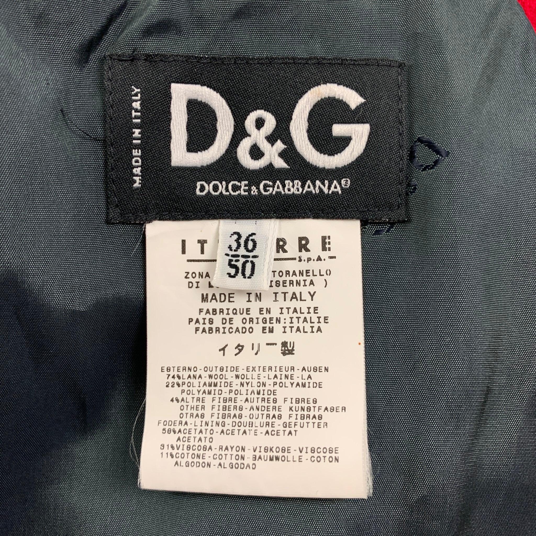 D&G by DOLCE & GABBANA Size 40 Navy Red Gold Military Coat 2