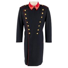 D&G by DOLCE & GABBANA Militärischer Mantel in Marinerot und Gold, Größe 40