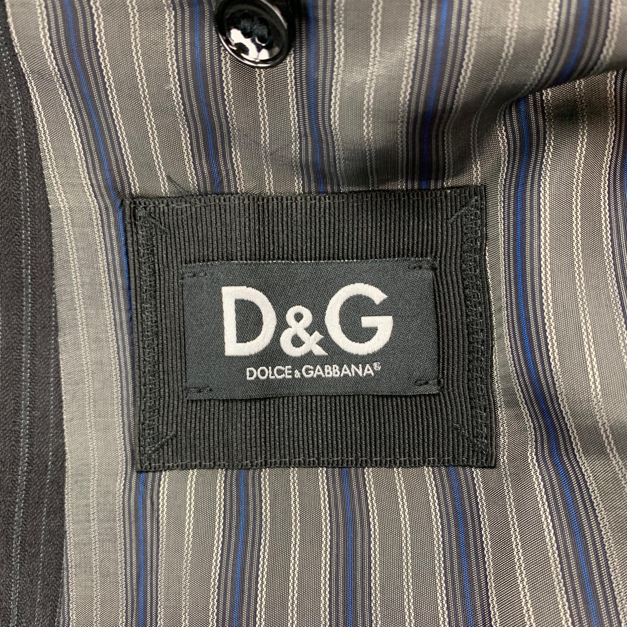 D&G by DOLCE & GABBANA Size 40 Regular Black Stripe Wool Blend Notch Lapel Suit 2