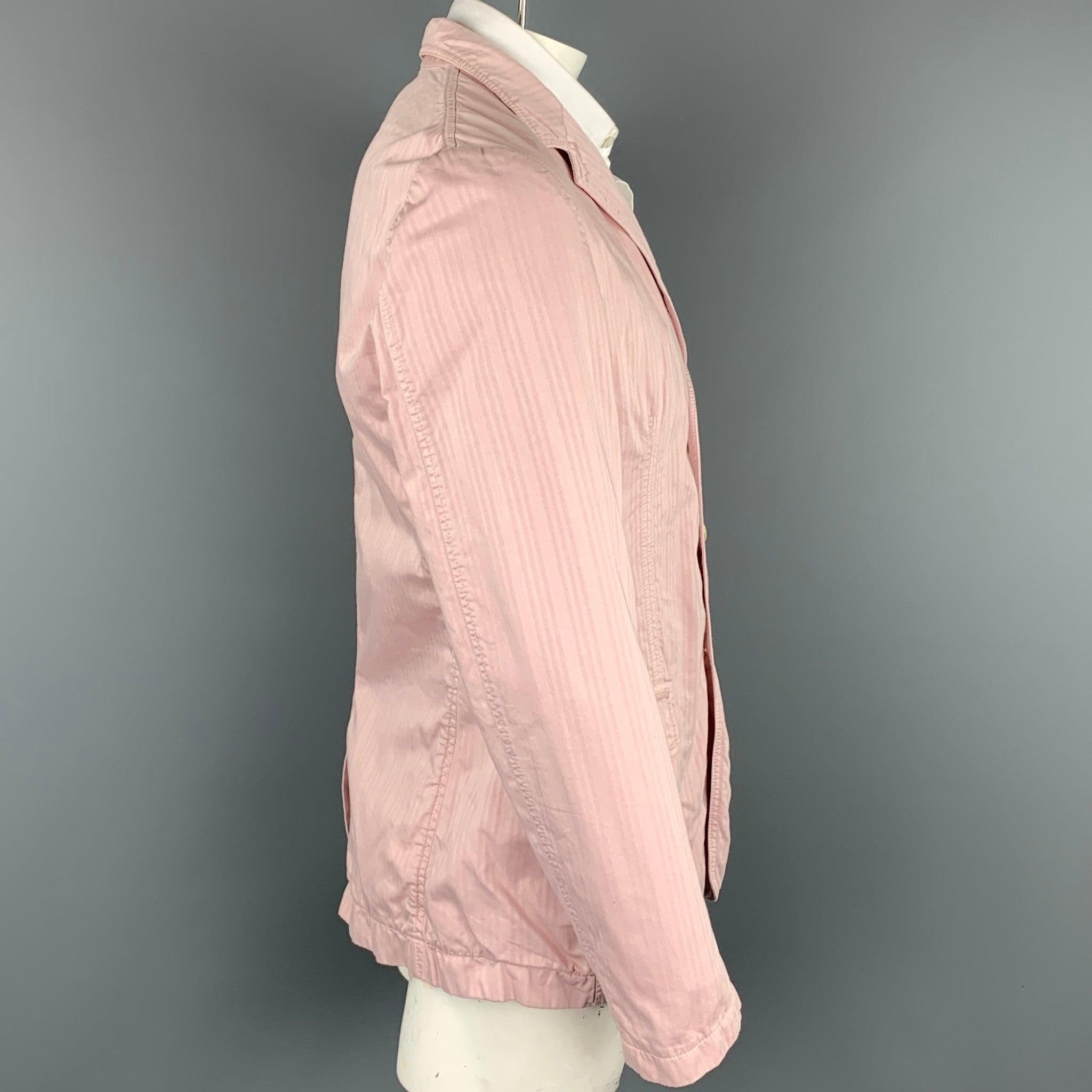 D&G by DOLCE & GABBANA - Manteau de sport à revers en coton à rayures roses, taille 42 Bon état - En vente à San Francisco, CA
