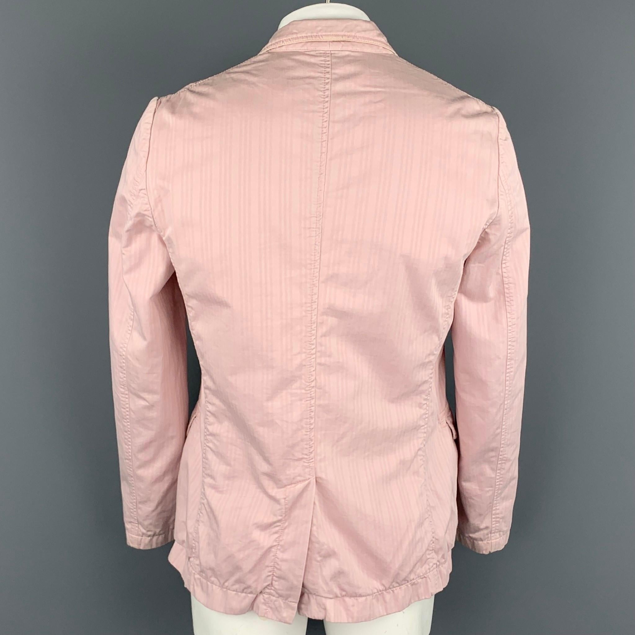 Orange D&G by DOLCE & GABBANA Size 42 Rose Stripe Cotton Notch Lapel Sport Coat