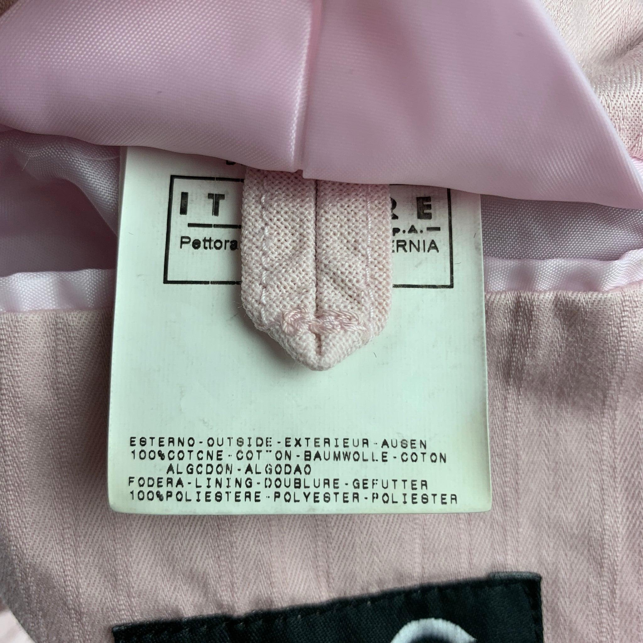 D&G by DOLCE & GABBANA - Manteau de sport à revers en coton à rayures roses, taille 42 en vente 1