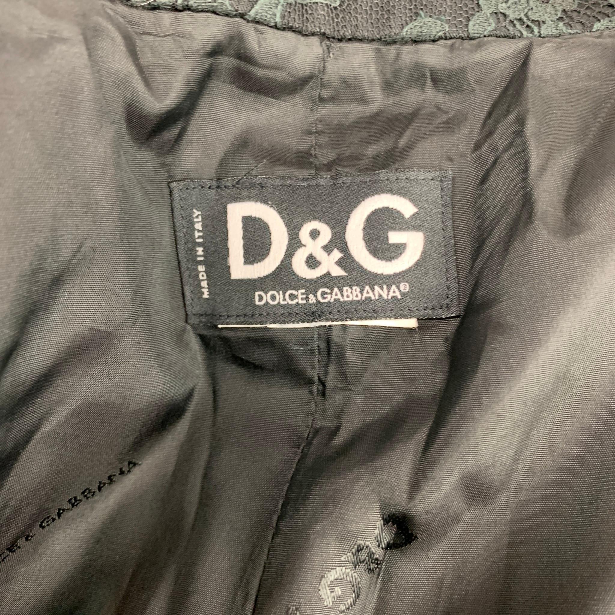 D&G by DOLCE & GABBANA Size 44 Black Lace Notch Lapel Sport Coat 2