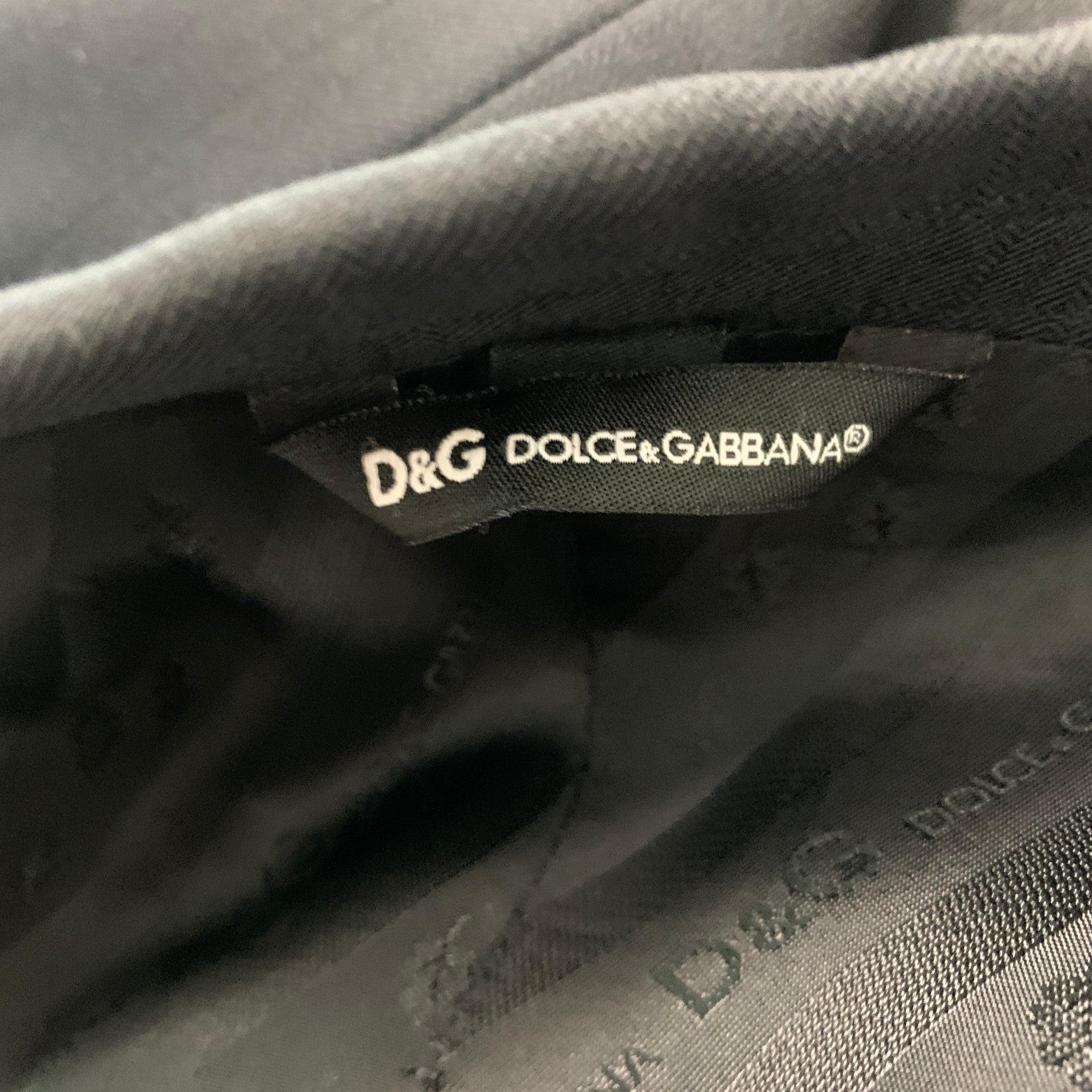 D&G by DOLCE & GABBANA Size 46 Black Window Pane Wool Viscose Blend Suit 7